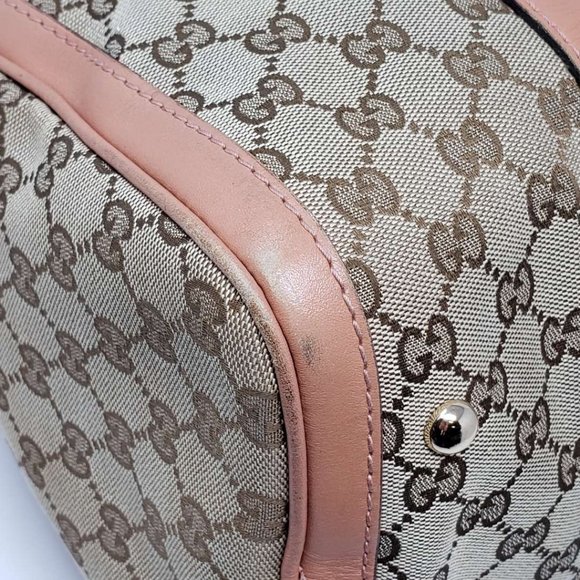 100% Auth Gucci Canvas Vintage Boston Satchel Bag - Picture 10 of 16